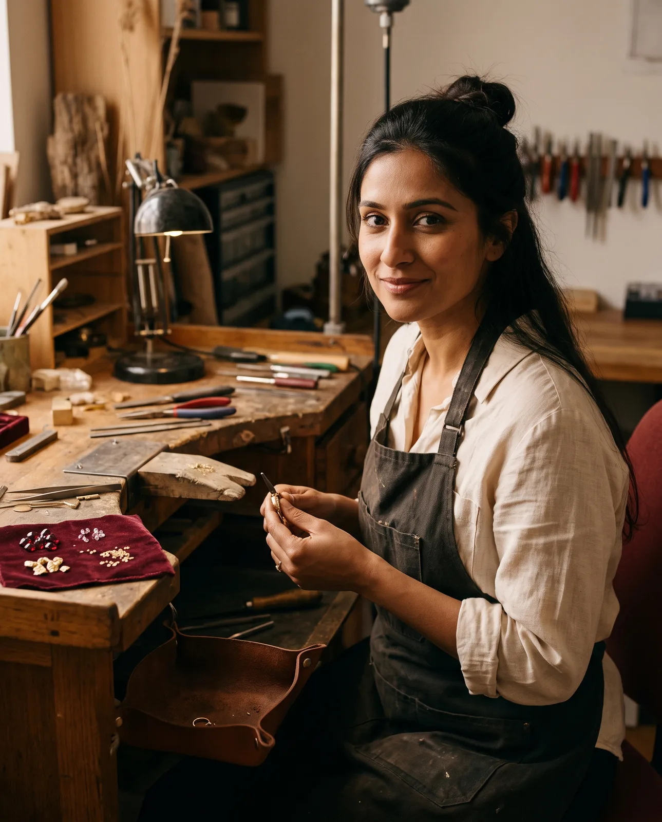 Priya Raman, bench jeweller and engraver