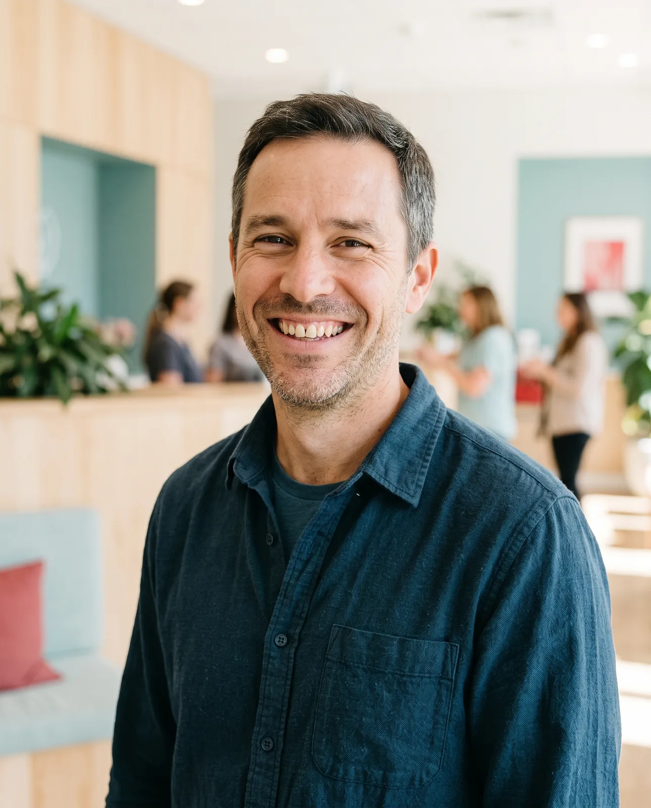Smiling man after a single implant