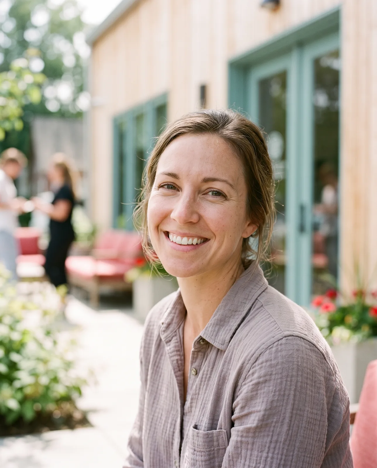 Woman with a natural, bright smile