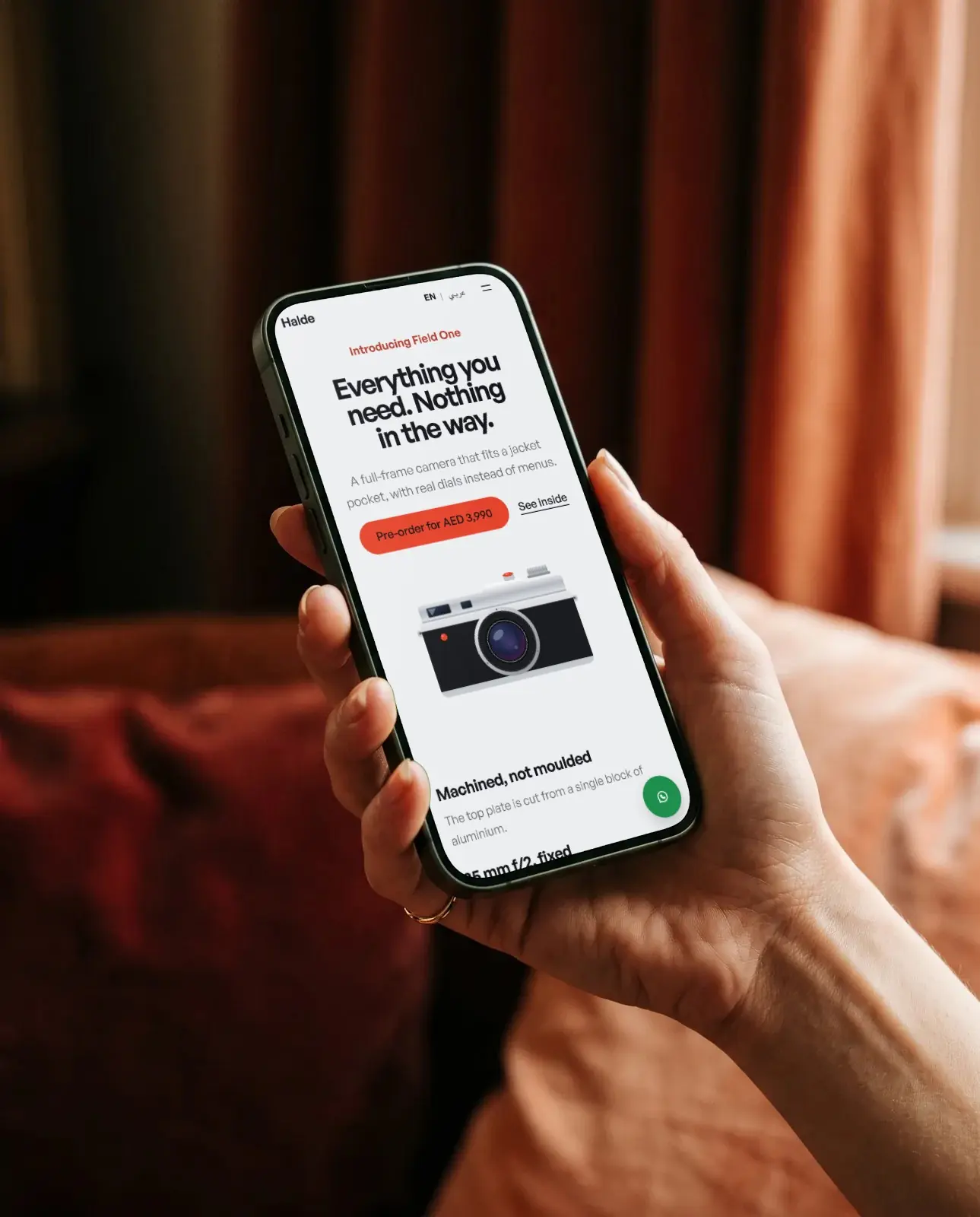 Halde: The website on a phone