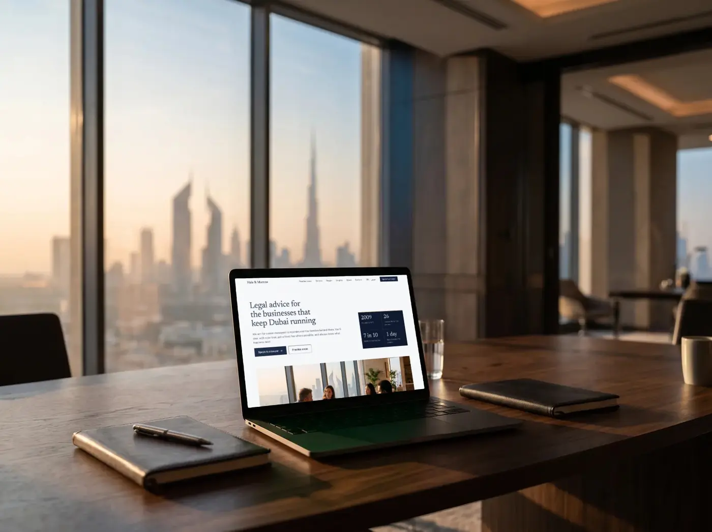 Hale & Morrow: The website on a laptop
