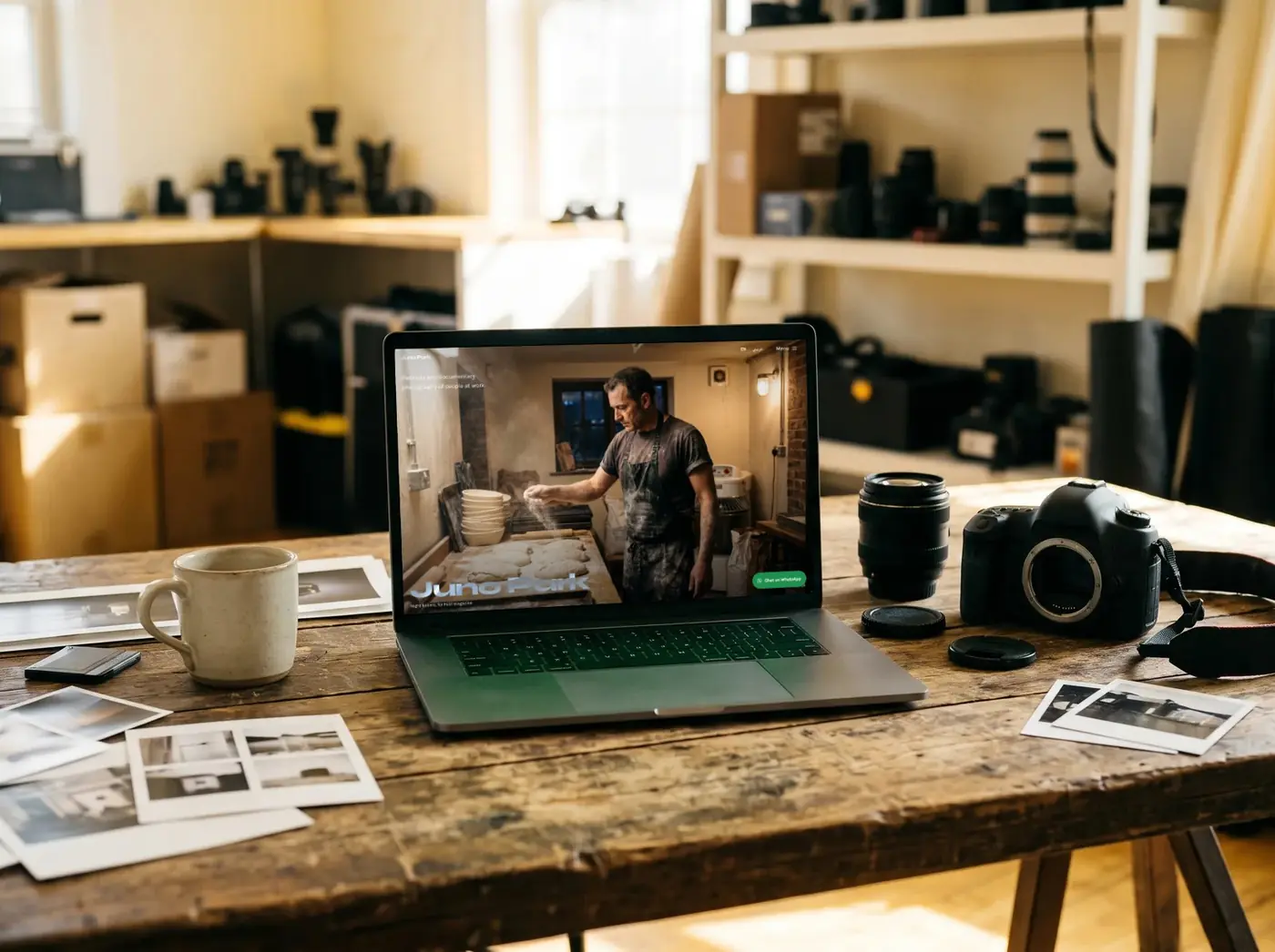 Juno Park: The website on a laptop
