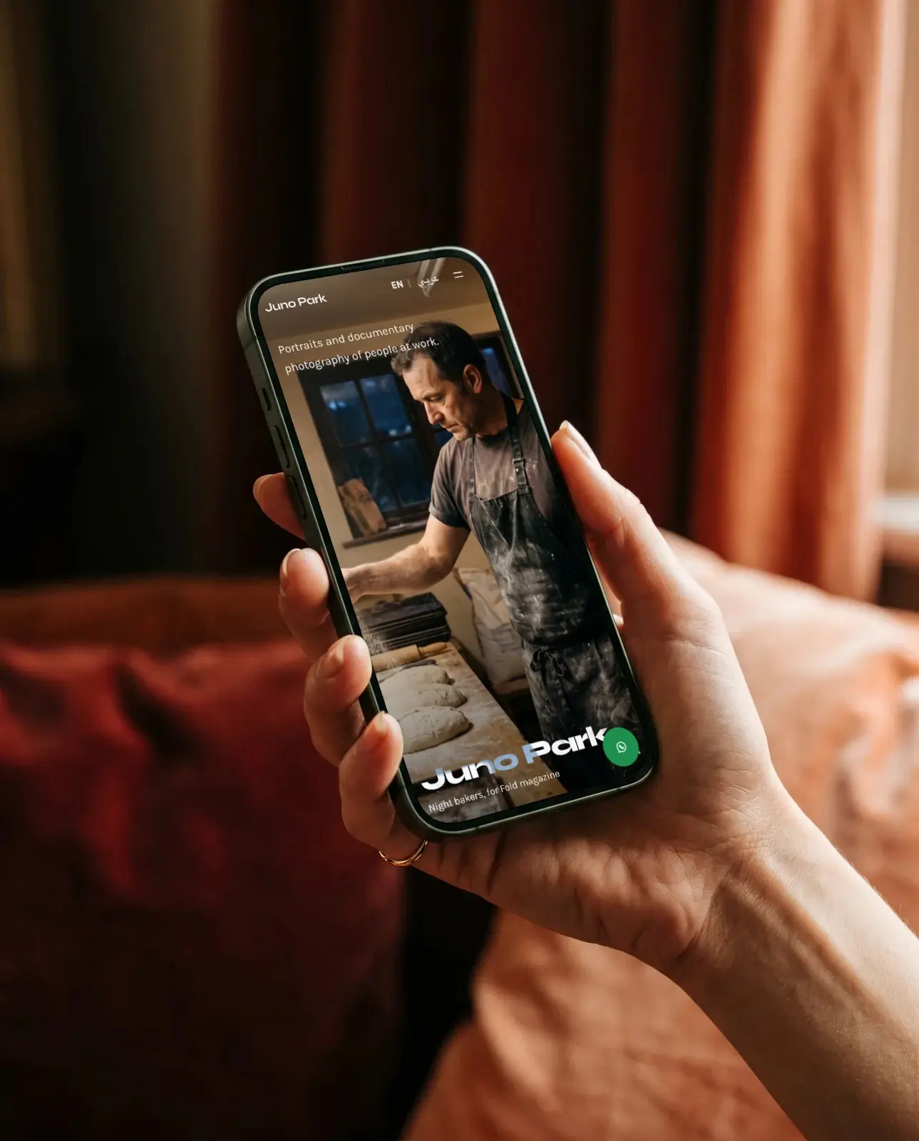 Juno Park: The website on a phone