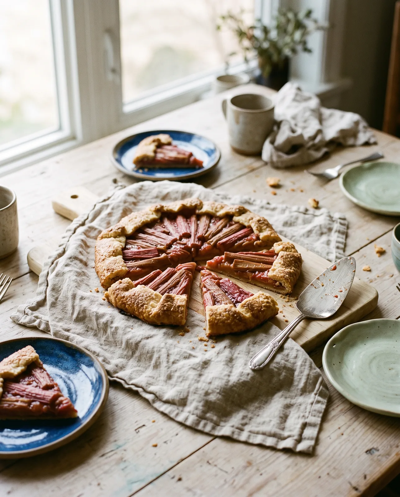 Galette slices on a board