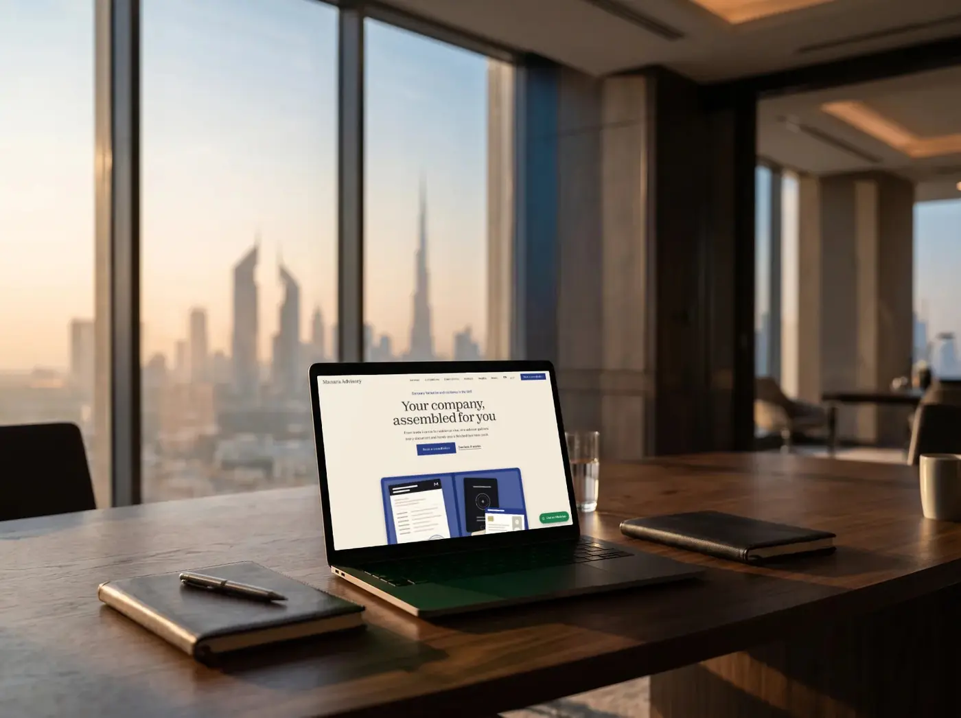 Manara Advisory: The website on a laptop