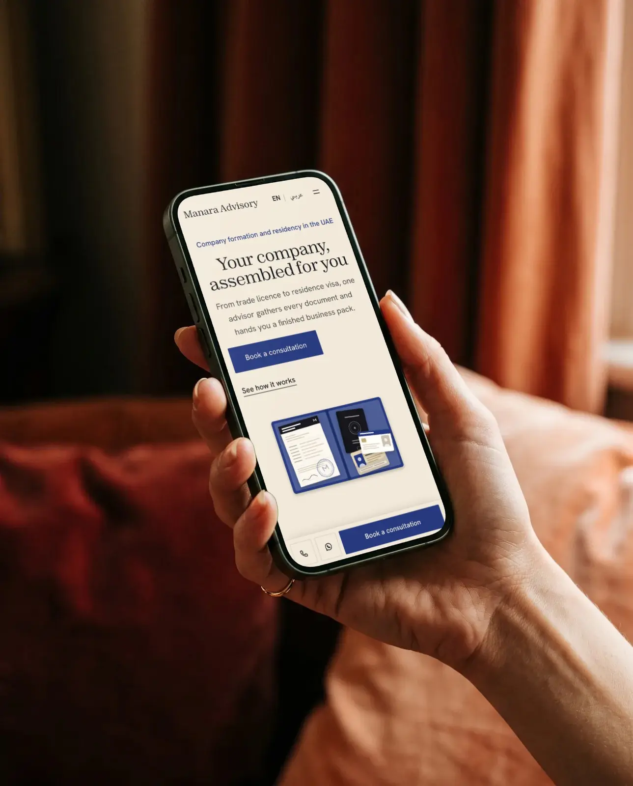 Manara Advisory: The website on a phone