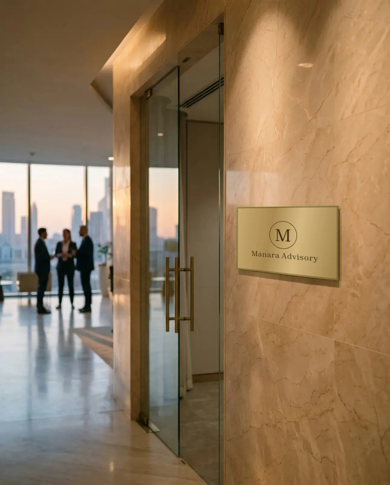 Manara Advisory: Brass door plaque