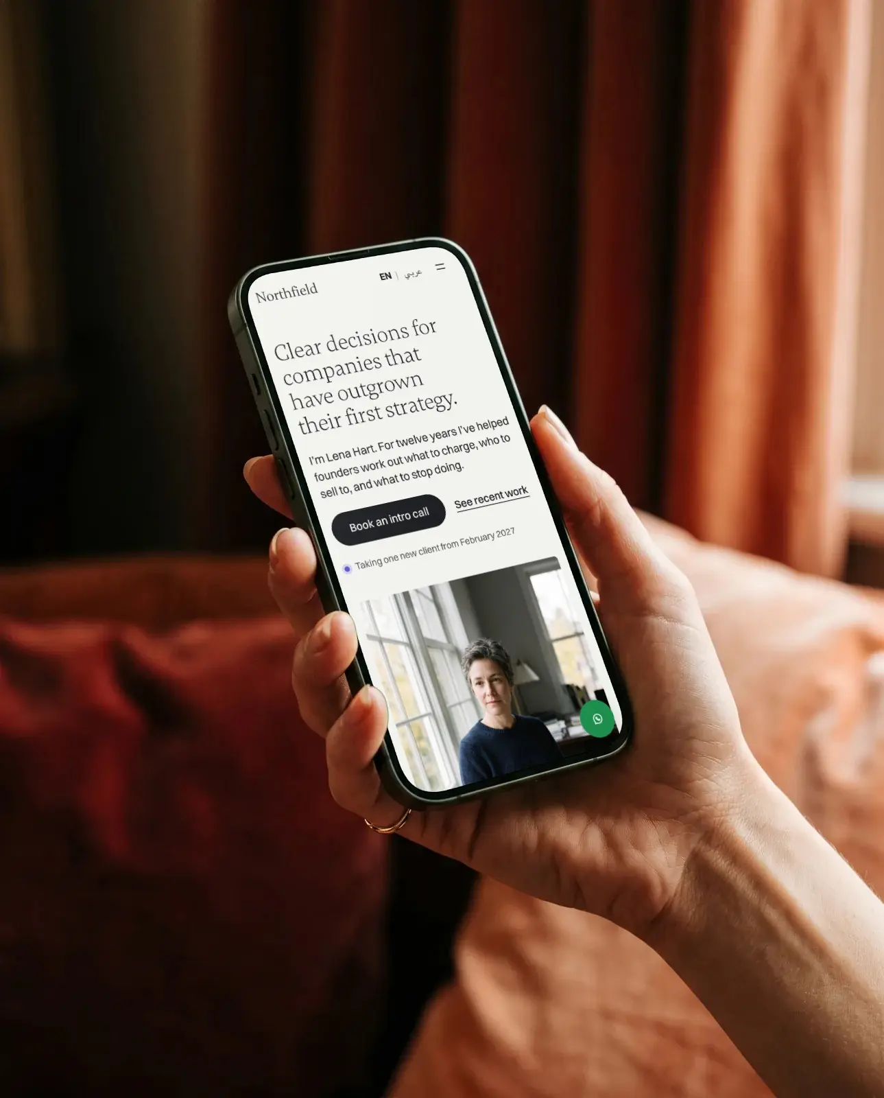 Northfield: The website on a phone