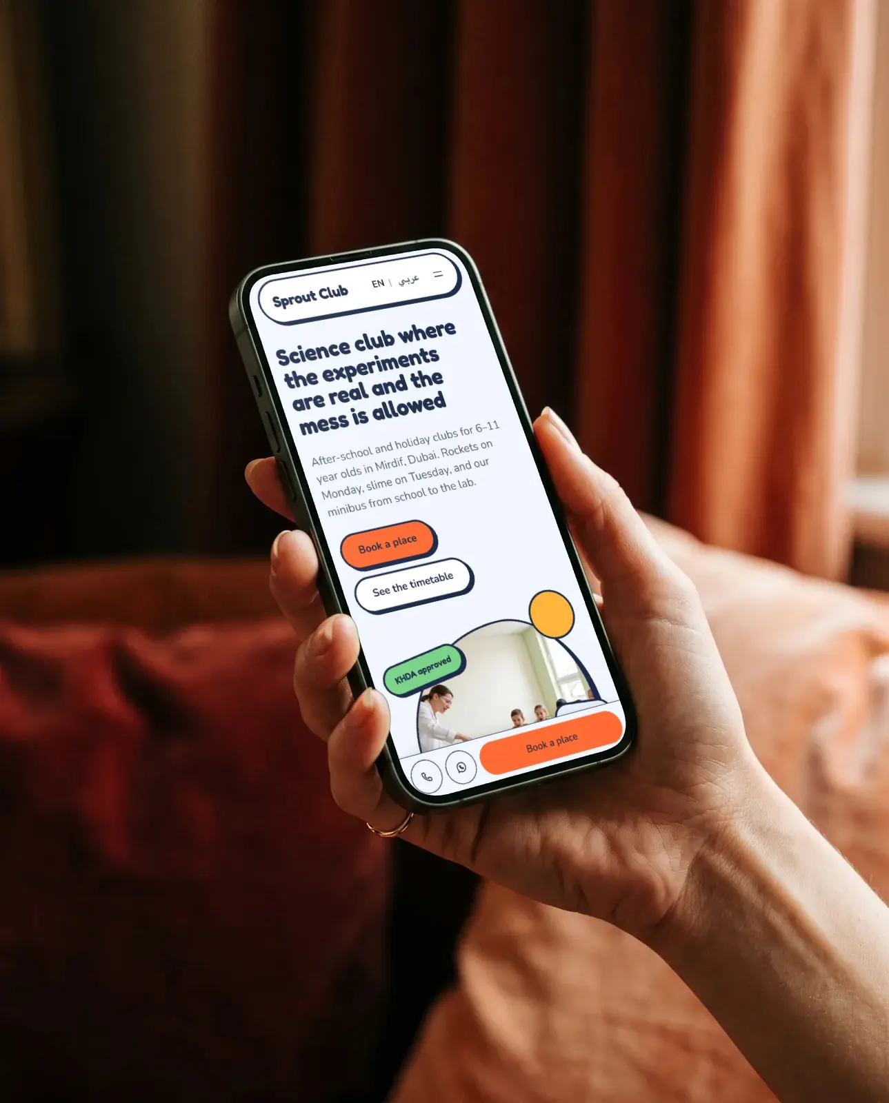 Sprout Club: The website on a phone