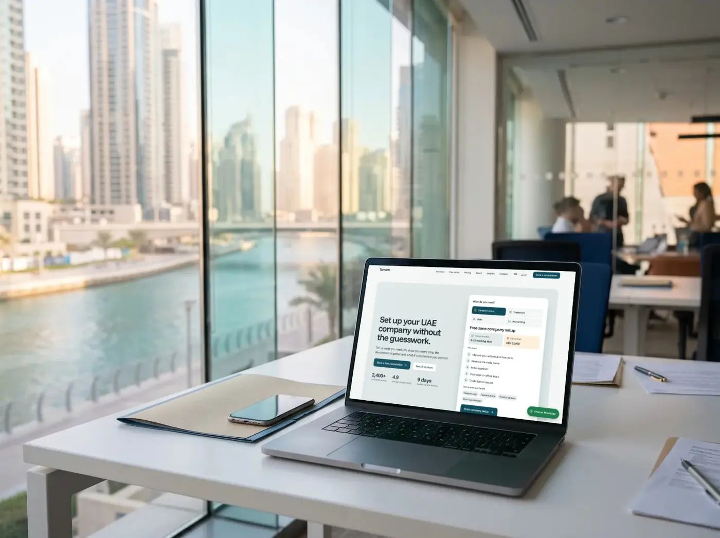 Tamam: The website on a laptop